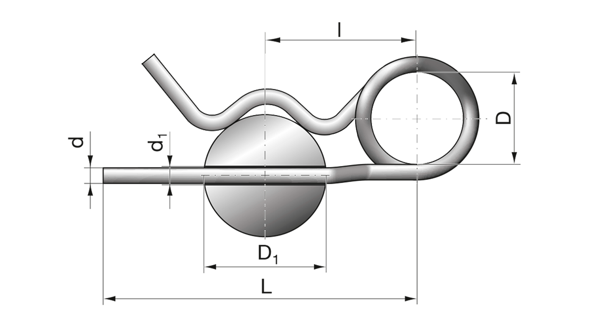 Federstecker doppelt 