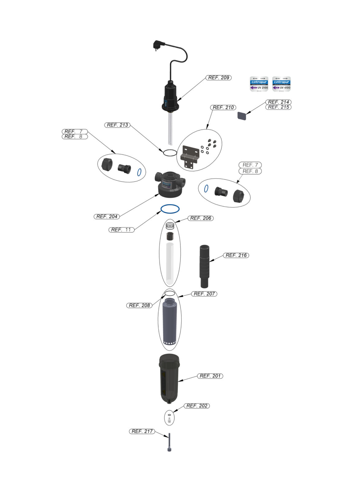 Ersatzteilzeichnung UV-2100