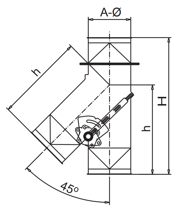 2-Wege-Weiche asym. 45°, handbetätigt 2-Wege-Weiche asym. 45°, handbetätigt