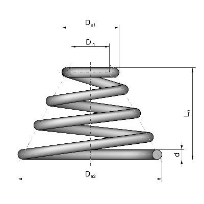 Skizze Kegeldruckfedern