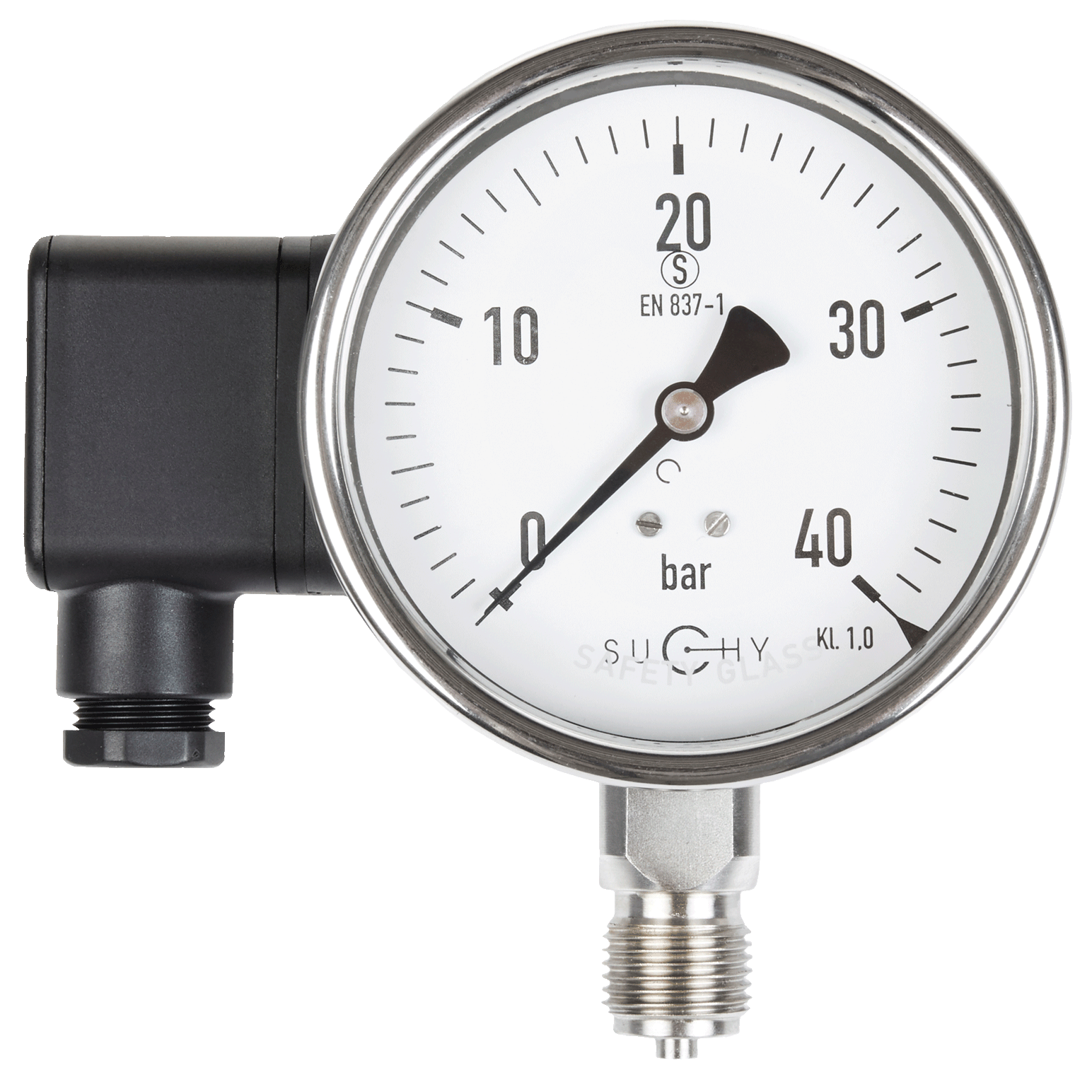 Rohrfedermanometer mit integriertem Drucksensor