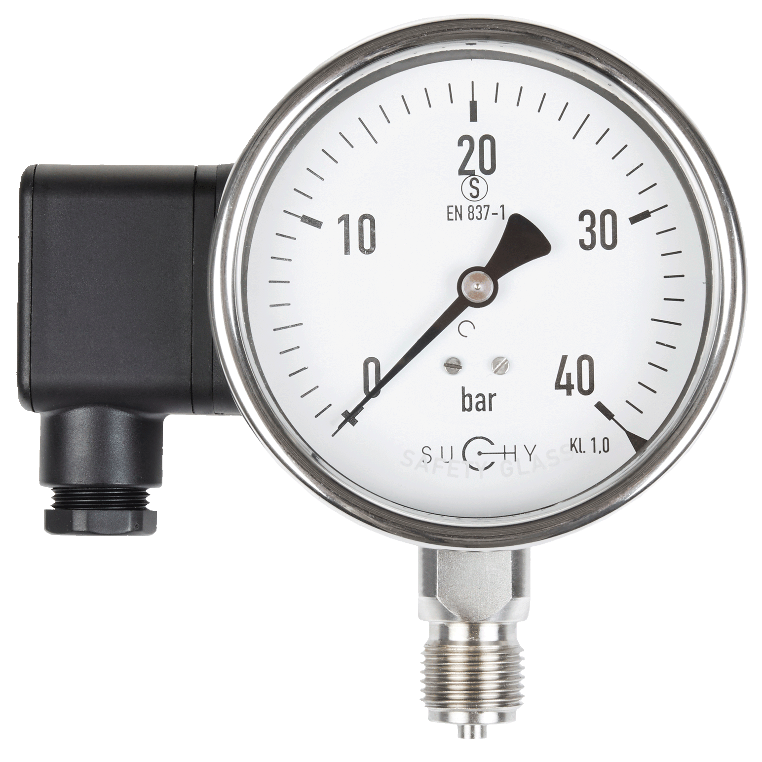 Rohrfedermanometer mit integriertem Drucksensor Rohrfedermanometer mit integriertem Drucksensor