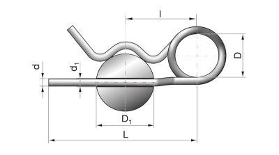 Federstecker doppelt 